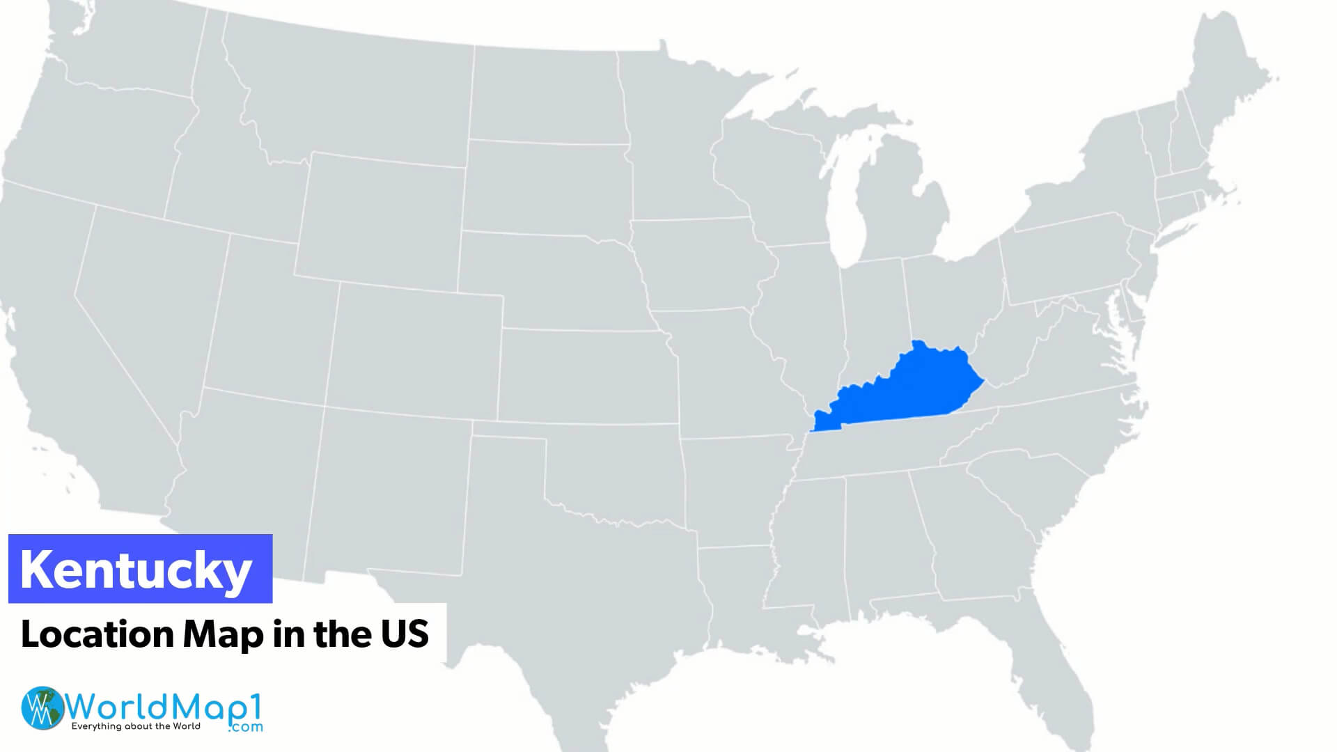 Kentucky Location Map in the US